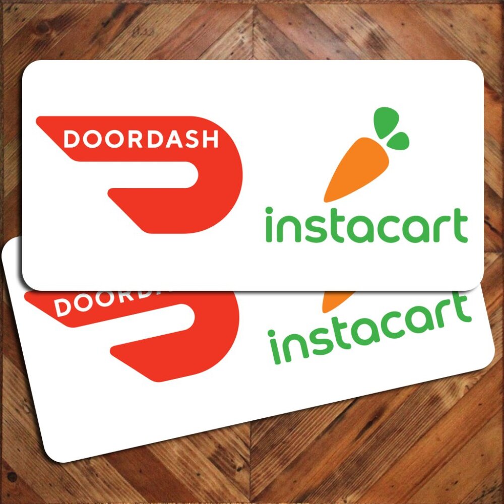 Pair of Doordash Instacart Combo Logo Car Magnets 12x24 Vehicle Magnetic Signage